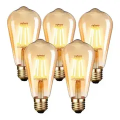 GENERICO - Pack X5 Ampolletas Filamento Led Edison 4w Retro Vintage Lu Luz Luz cálida