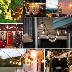 GENERICO - FIGOIMPORT Guirnalda Solar 10 Metros 10 Ampolletas Negro