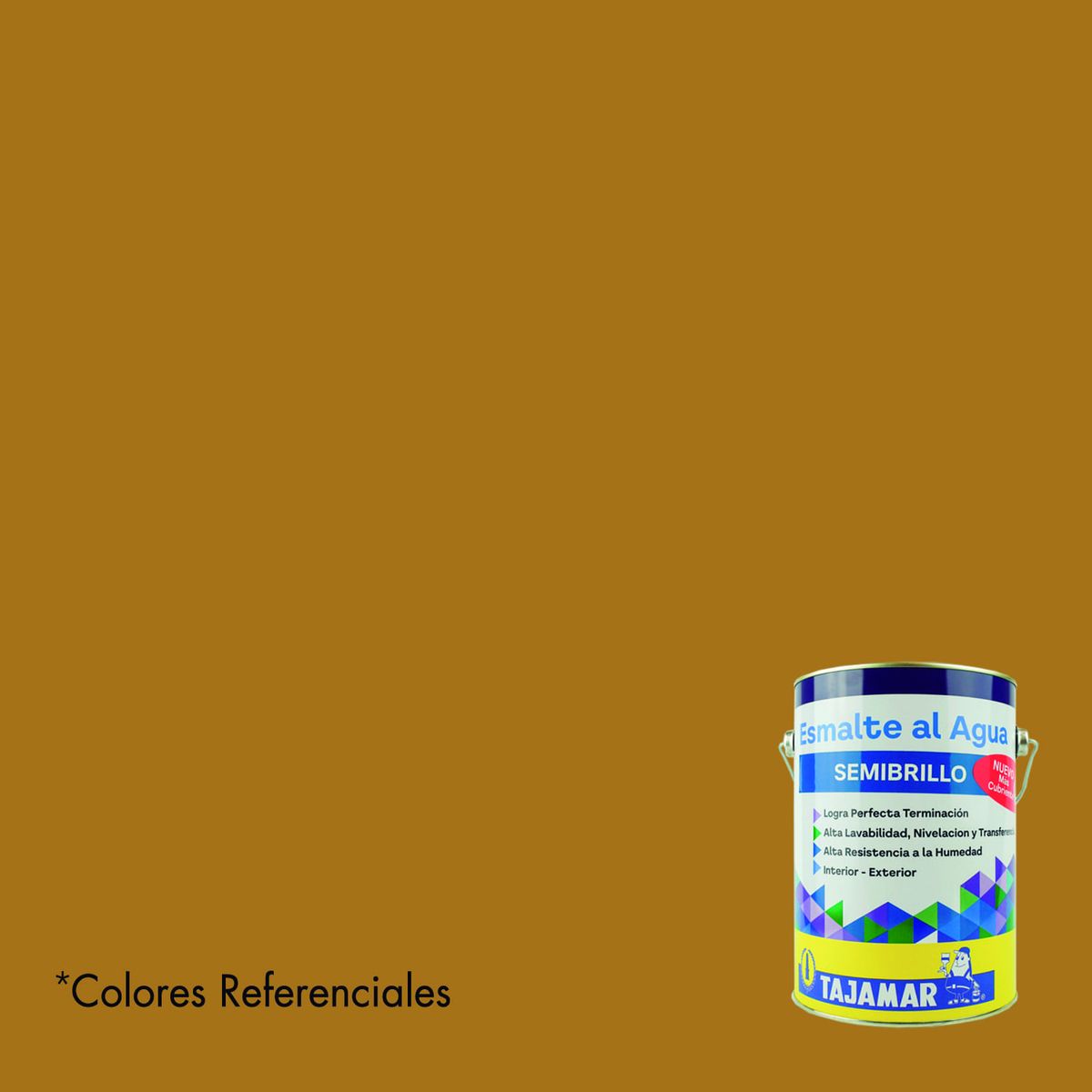 TAJAMAR - Esmalte Al Agua Semibrillo Ocre Tajamar Galón