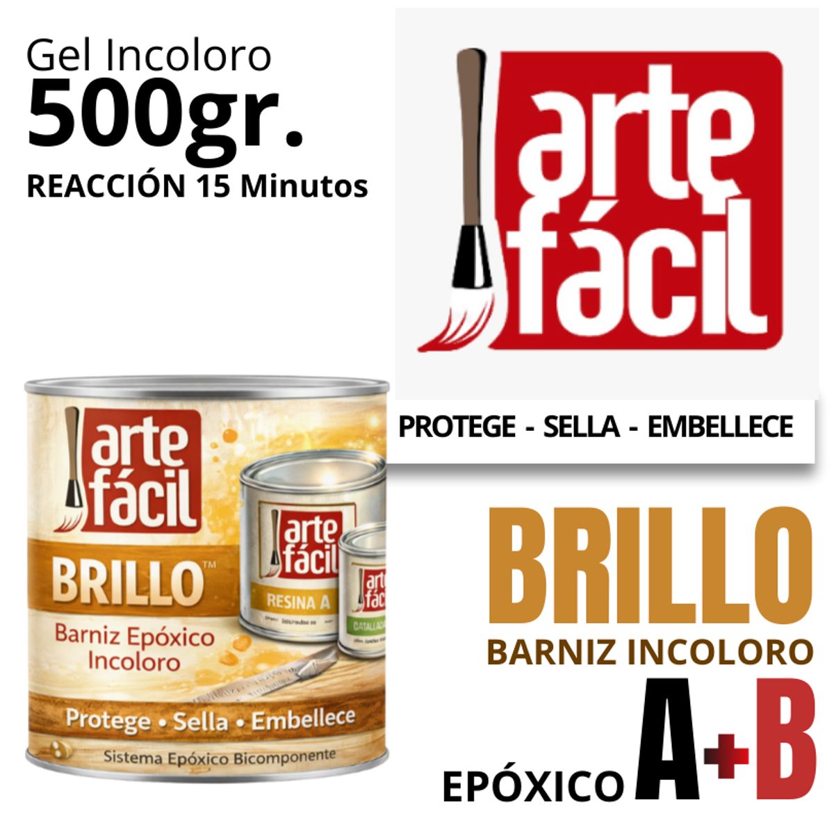 BARNIZ EPOXICO A+B INCOLORO - ARTEFACIL MANUALIDADES- 500G, marca GENERICO - Foto Principal