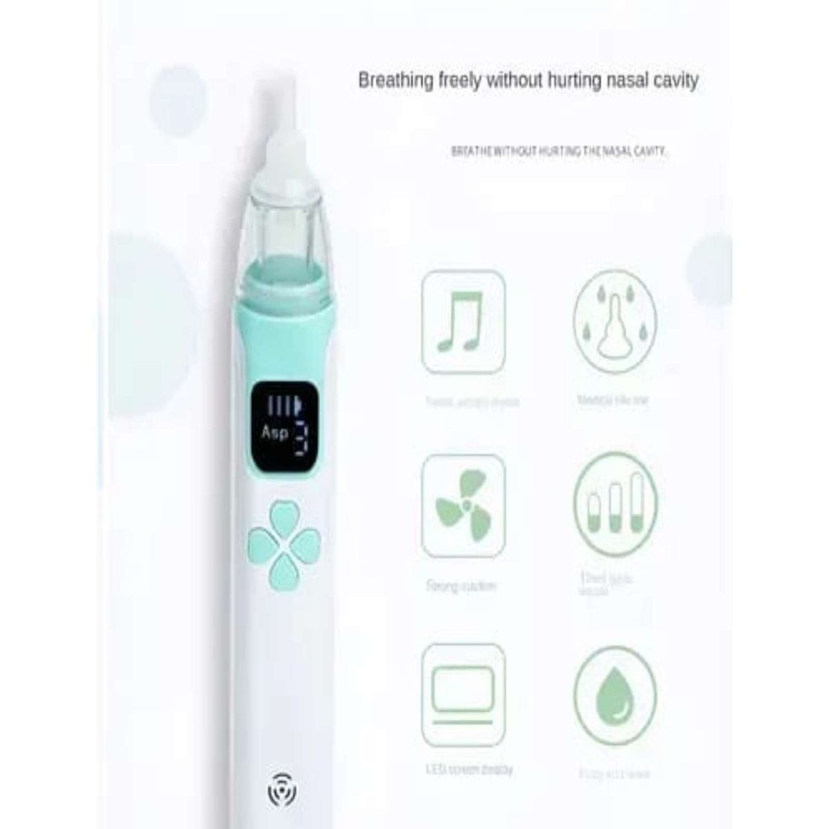 GENERICO - Aspirador Electrico Recargable Nasal para bebes  Verde