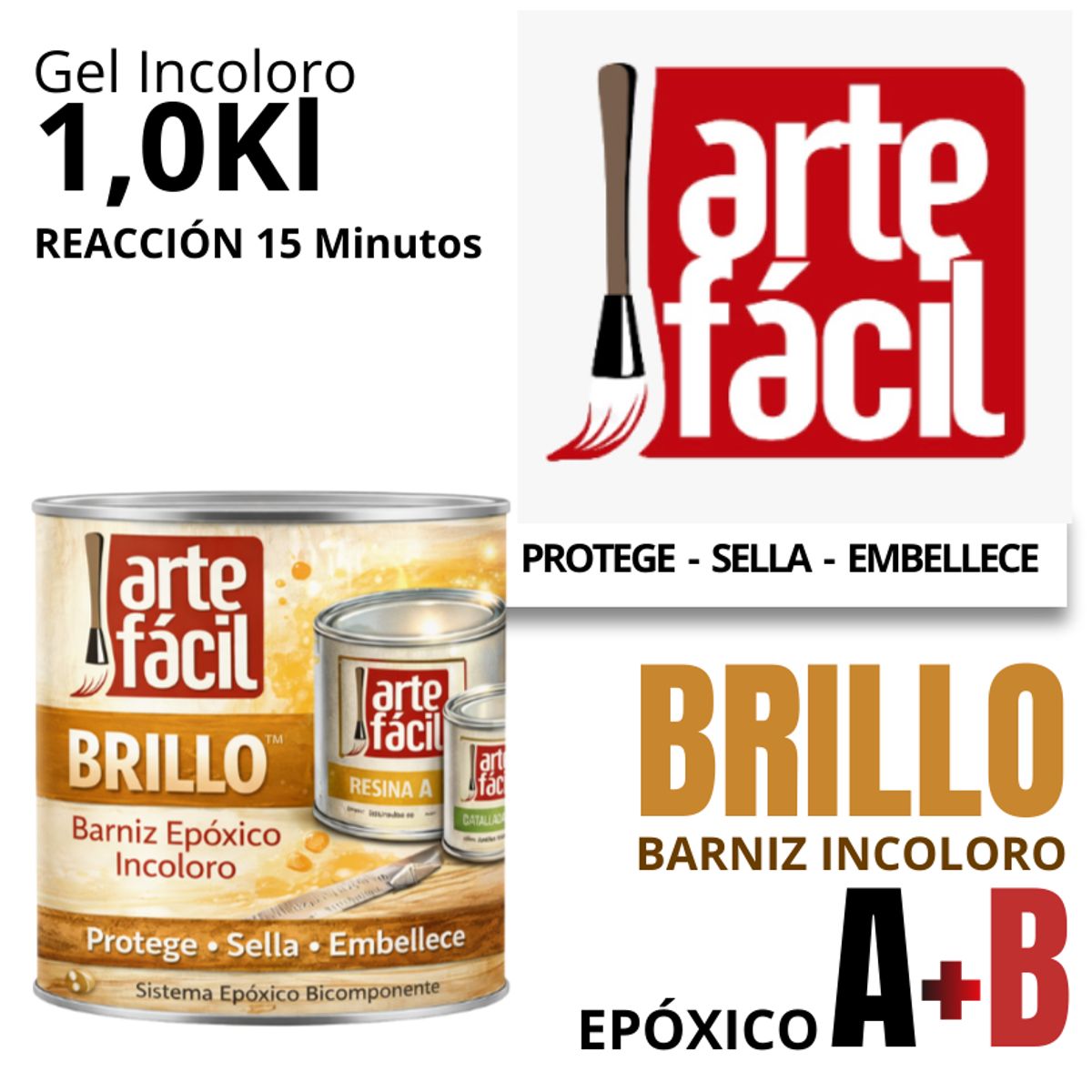 BARNIZ EPOXICO A+B INCOLORO - ARTEFACIL MANUALIDADES- 1kg, marca GENERICO - Foto Principal