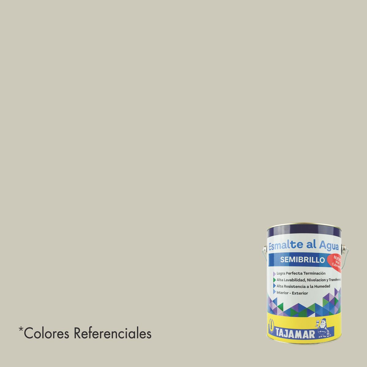 TAJAMAR - Esmalte Al Agua Semibrillo Blanco Hueso Tajamar Galón