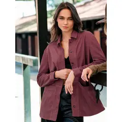 BOR - Chaqueta Gamuza Mañio Burdeo