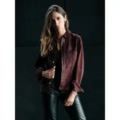 BOR - Camisa Gamuza Moss Burdeo