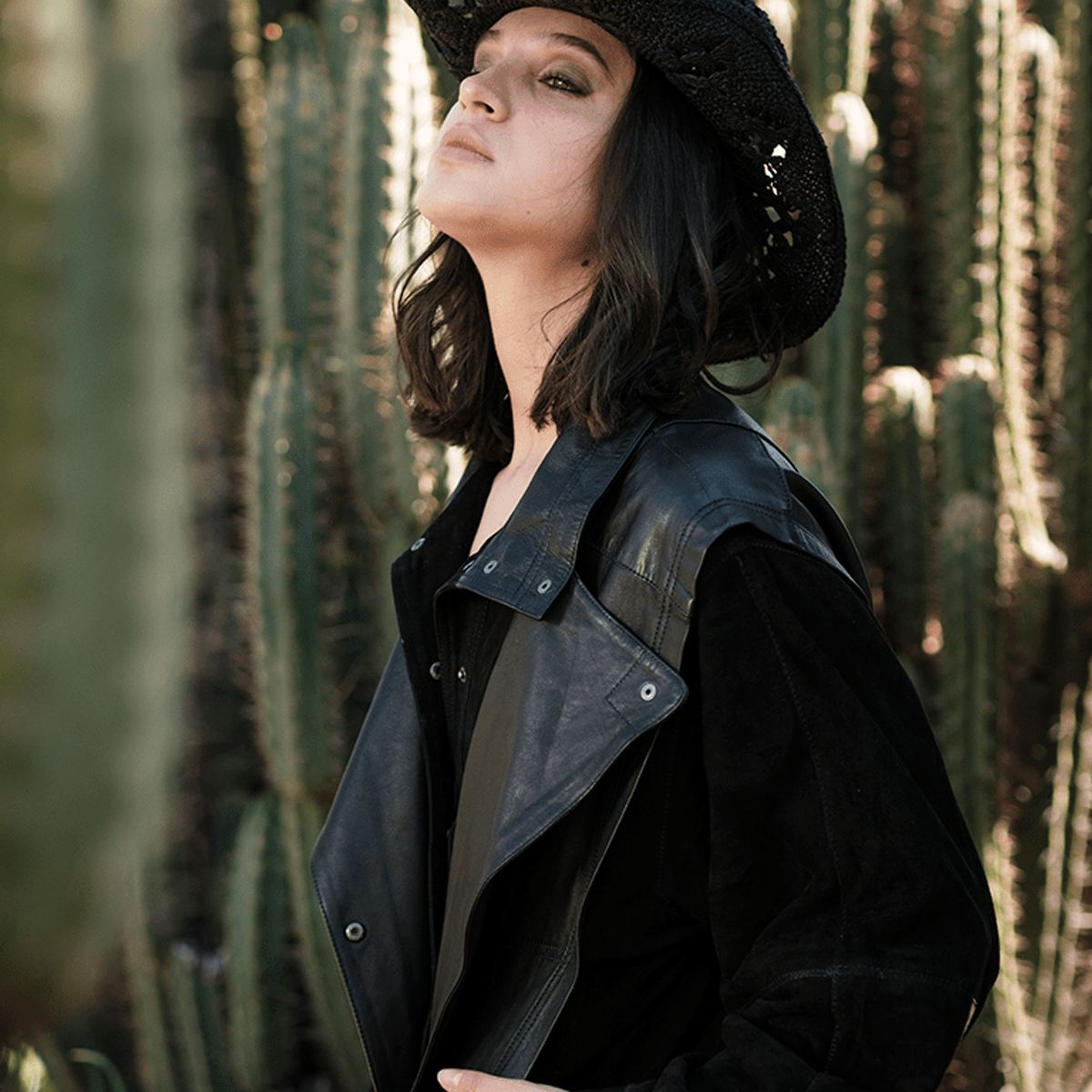BOR - Chaqueta Cuero Ivy Negra estilo Vintage