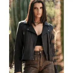 BOR - Chaqueta Biker Cuero Milena Café Mujer