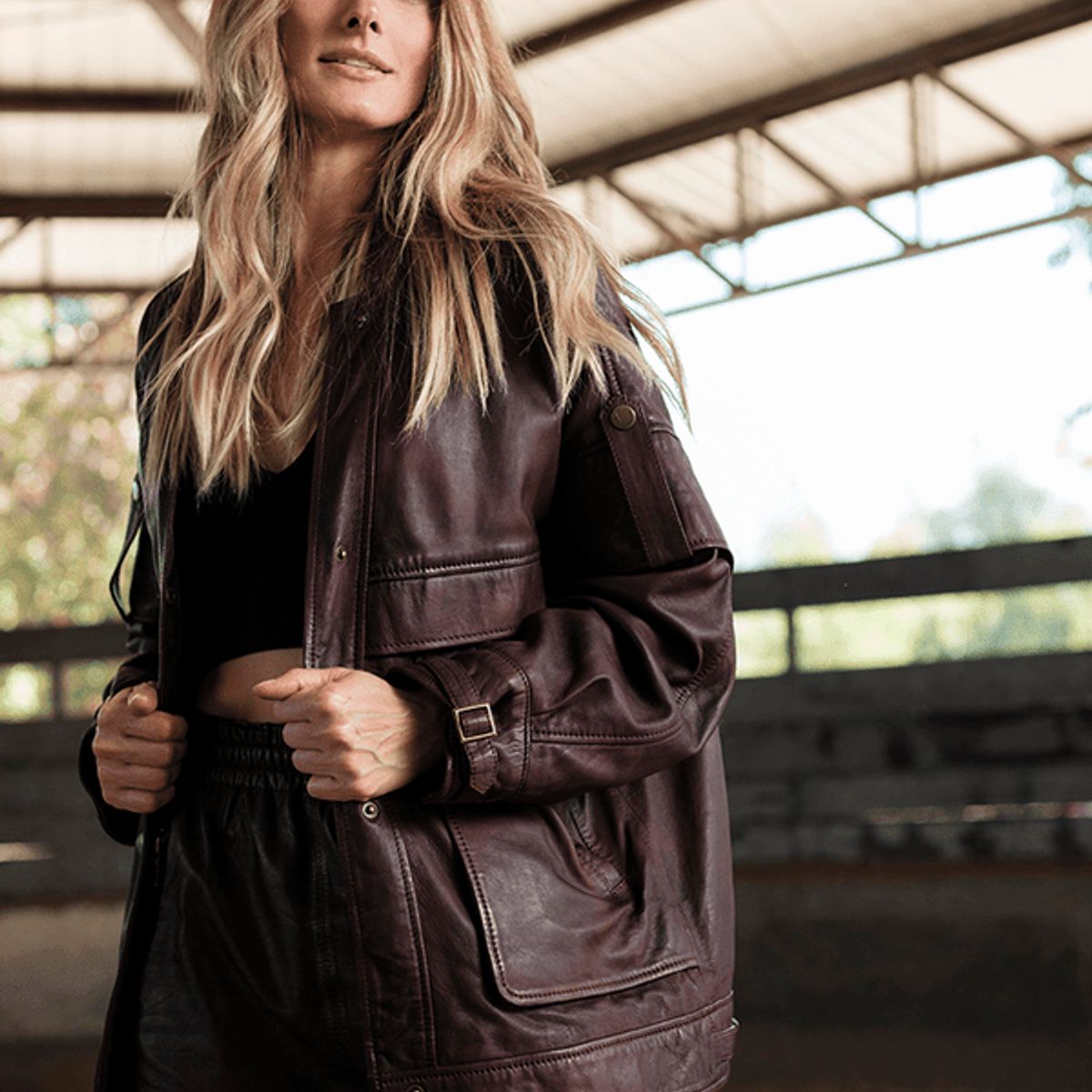 BOR - Chaqueta Cuero Holly Burdeo