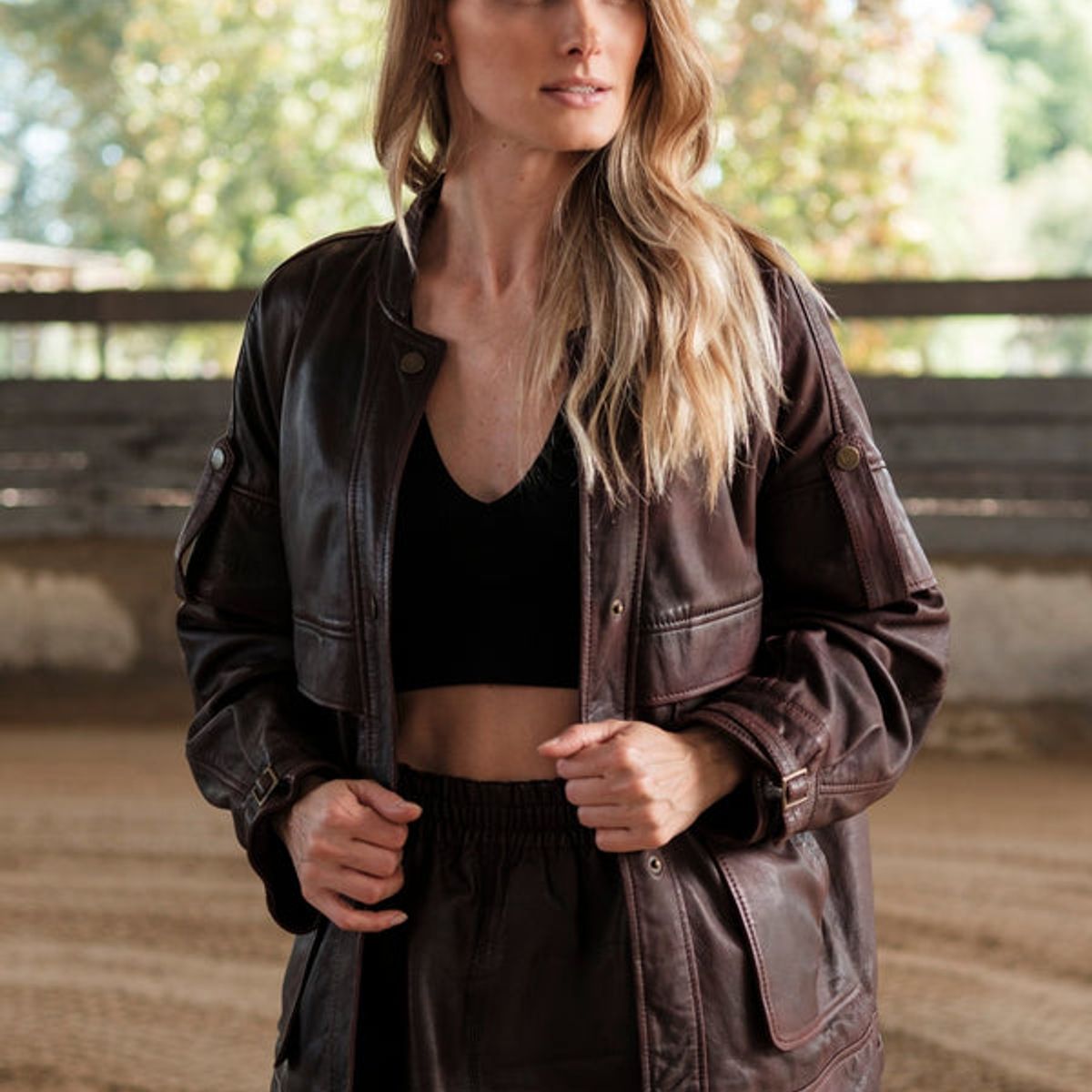 BOR - Chaqueta Cuero Holly Burdeo
