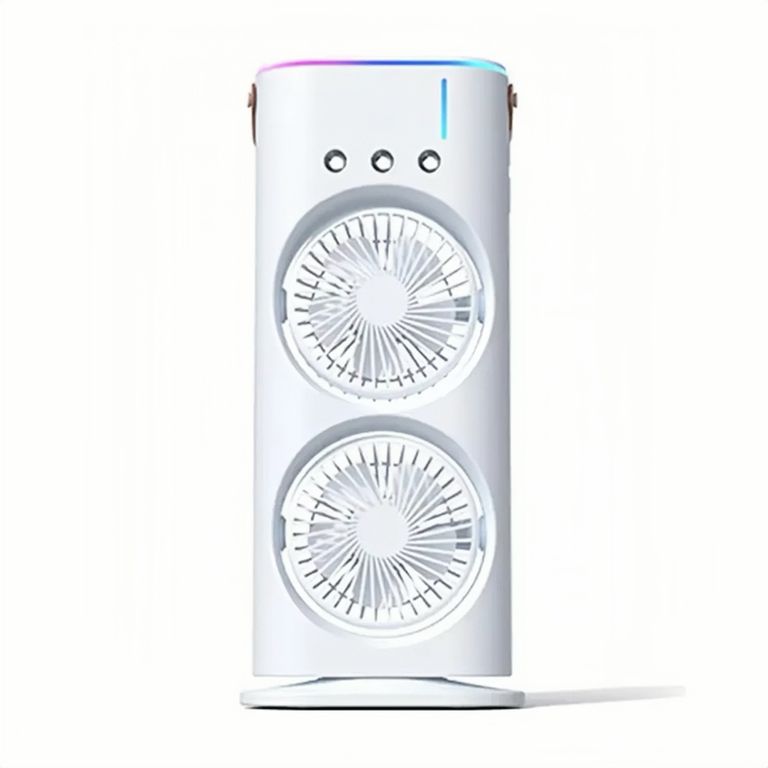 MUNDO MAGIA Doble Ventilador De Aire Frío Humidificador Para Escritorio