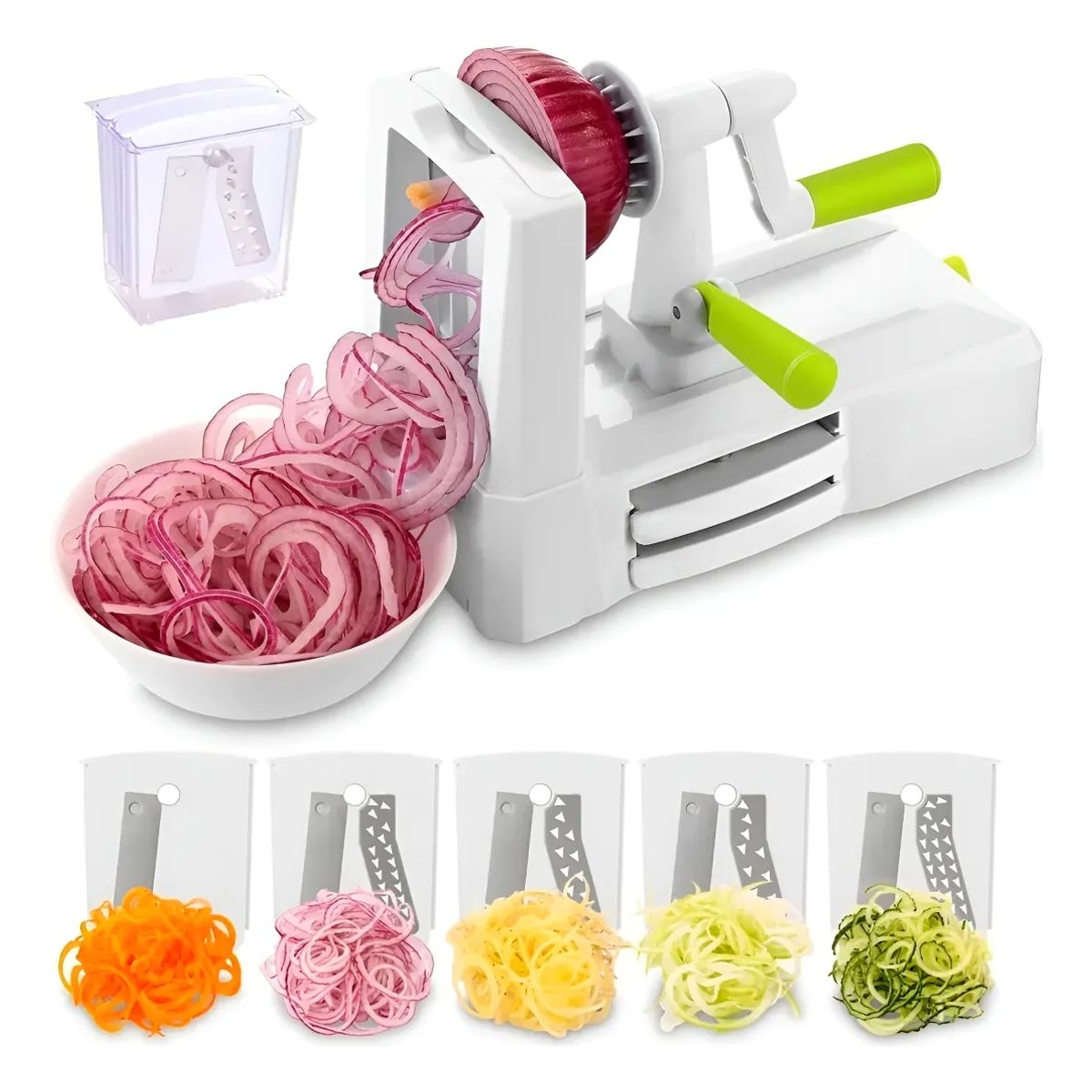 GENERICO - cortador de verduras veggetti Rallador Rotatorio 3 En 1 Espiral crea ensaladas unicas
