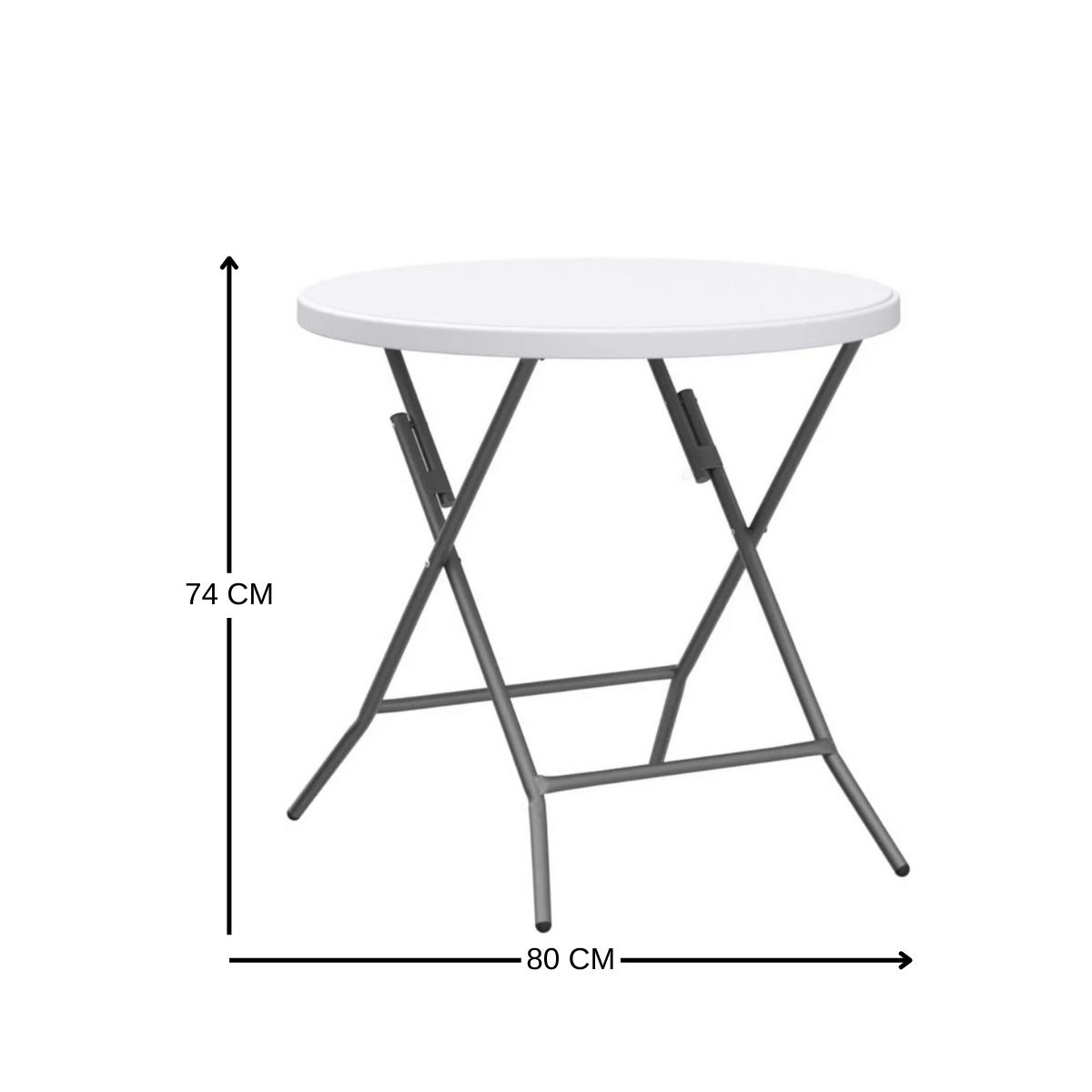 GENERICO - Mesa plegable redonda blanca 80x74cm Casa Viva