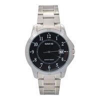 Reloj caballero MTP-V004D-1B correa acero fondo negro