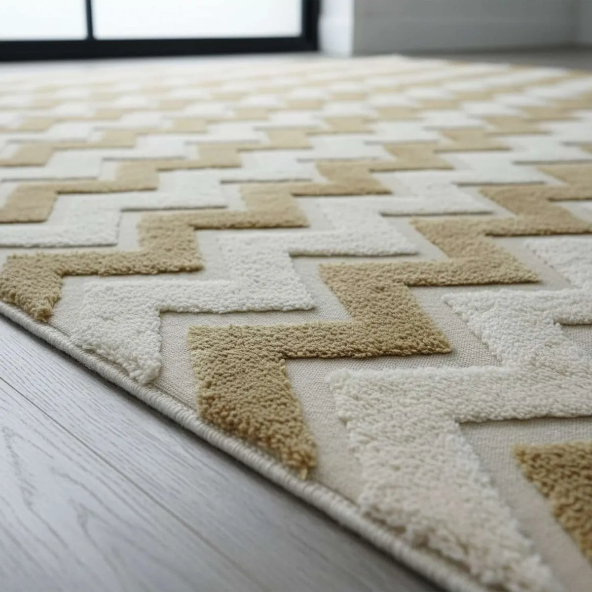 GENERICO - ALFOMBRA TEXTURIZADA DISEÑO JACQUARD ANTIDESLIZANTE 150X200 CM A09