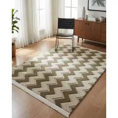 GENERICO - ALFOMBRA TEXTURIZADA DISEÑO JACQUARD ANTIDESLIZANTE 200X240 CM A07