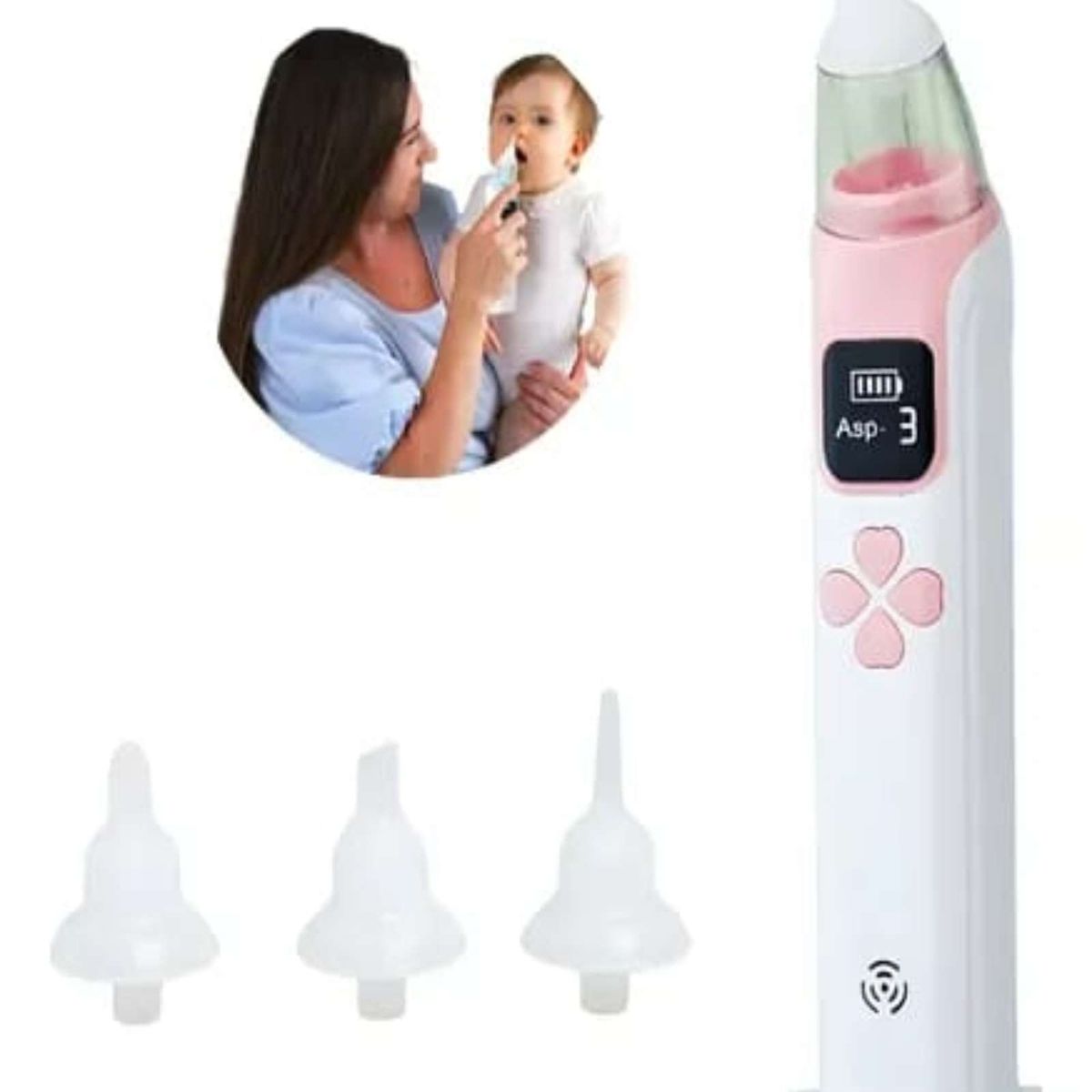 GENERICO - Aspirador Electrico Recargable Nasal para bebes  Rosa