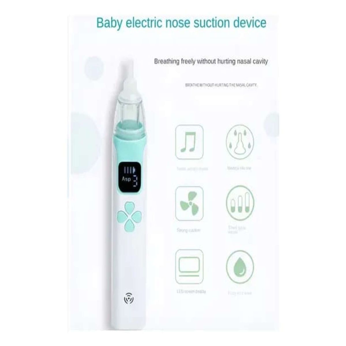GENERICO - Aspirador Electrico Recargable Nasal para bebes  Verde