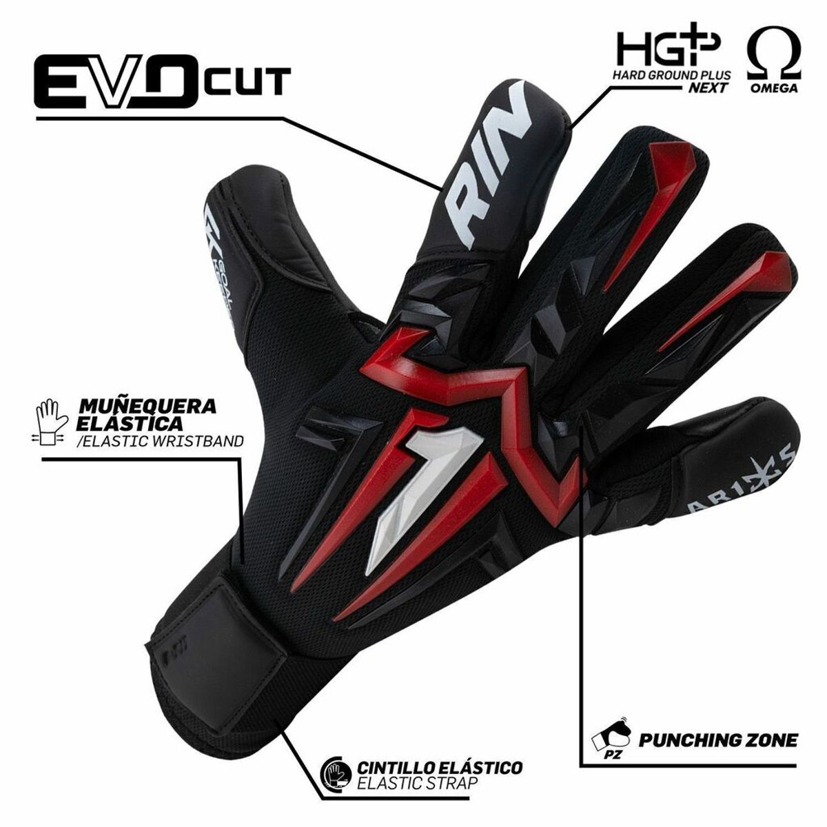 RINNAI - Guantes de Arquero Rinat Aries X  Prime Sin Férulas