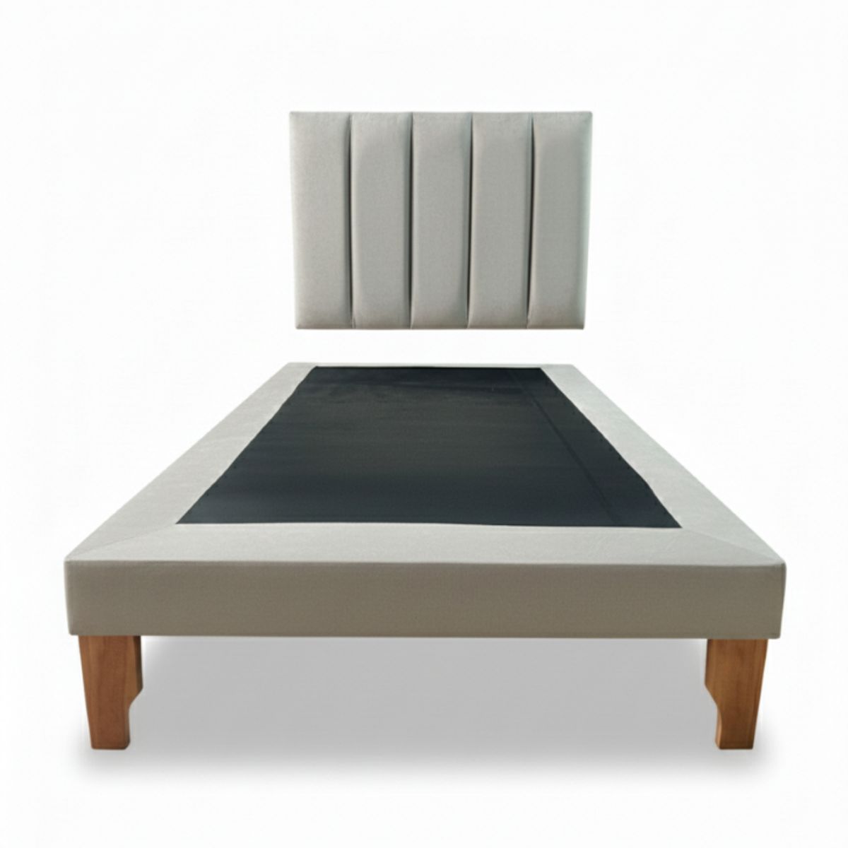 MUEBLES NEW - CAMA PLAZA Y MEDIA LINEAL GRIS FELPA