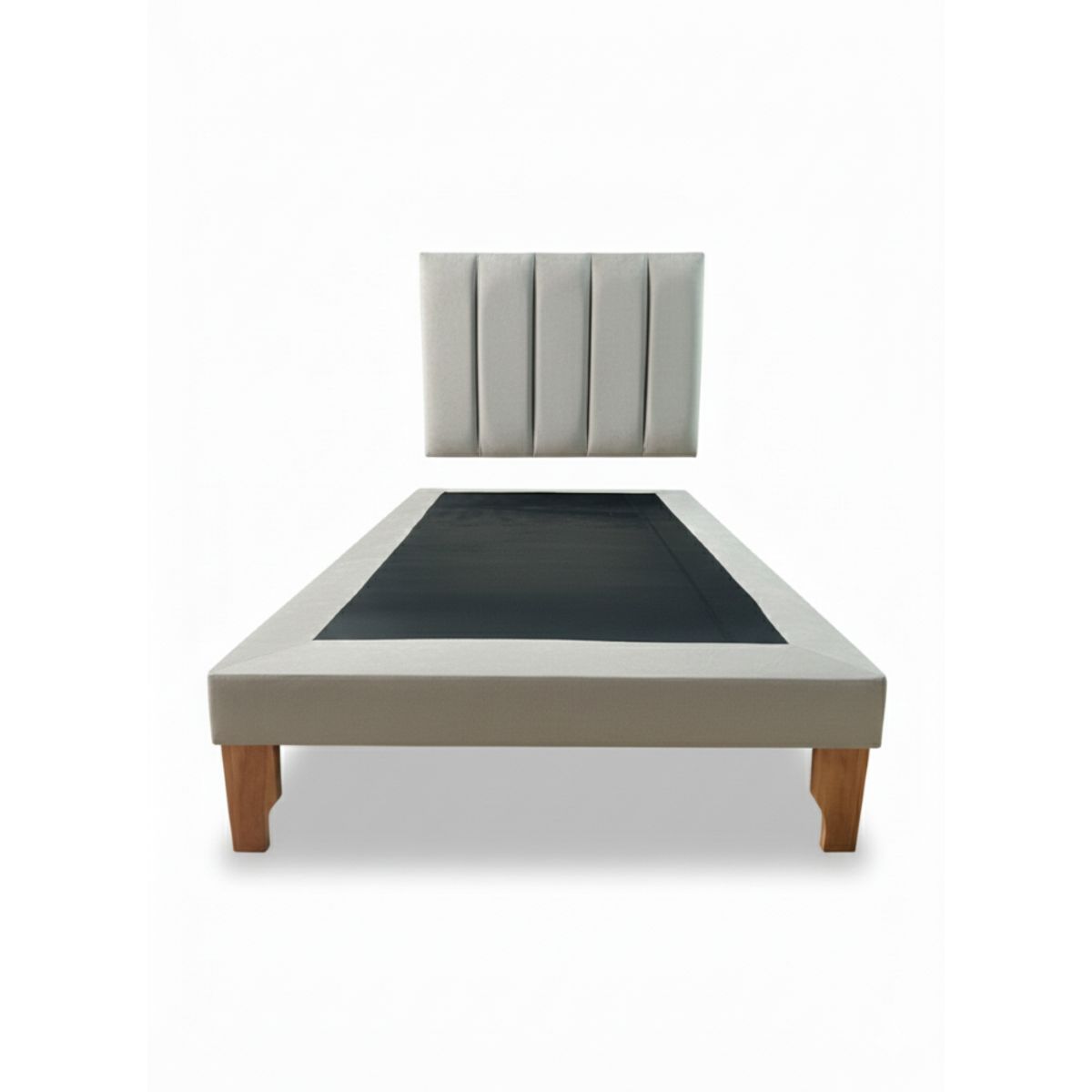 MUEBLES NEW - CAMA PLAZA Y MEDIA LINEAL GRIS FELPA