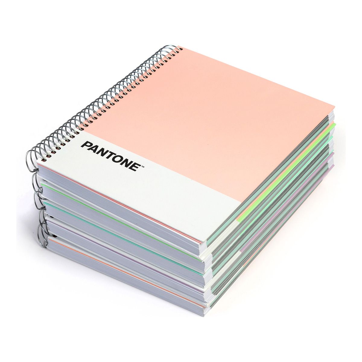 GENERICO - Pack 5 Cuadernos Premium Pantone Pastel 150 Hojas 21x17 Cm