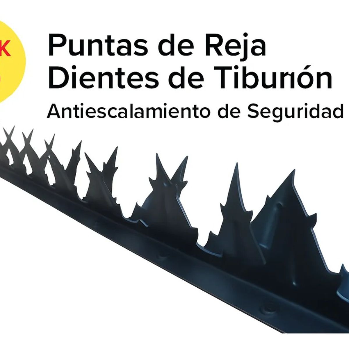 GENERICO - Puntas Reja Tiburón Doble 15mm 1m Pack X5 Seguridad