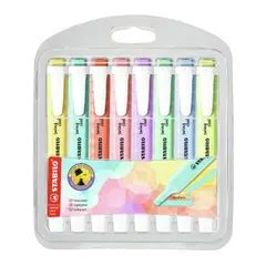 STABILO - Set 8 Destacadores Swing Cool Pastel Punta Cincel