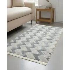 GENERICO - ALFOMBRA TEXTURIZADA DISEÑO JACQUARD ANTIDESLIZANTE 150X200 CM A06