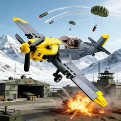 AZULAMAR - Juguete Bloques De Avión Caza Fighter Militar Regalo BF-109 Avión de caza Messerschmitt