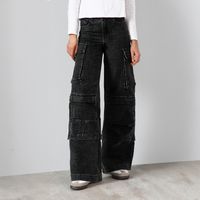 Pantalón Wide Leg Cargo Black