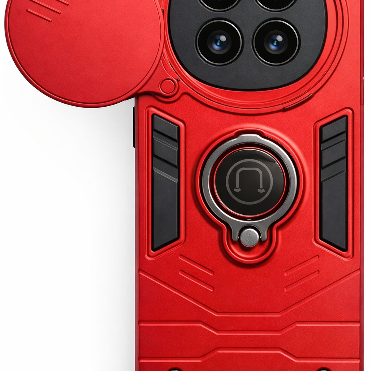GENERICO - CARCASA PARA XIAOMI REDMI NOTE 15 5G ANILLO CUBRE CAMARA COLOR ROJO