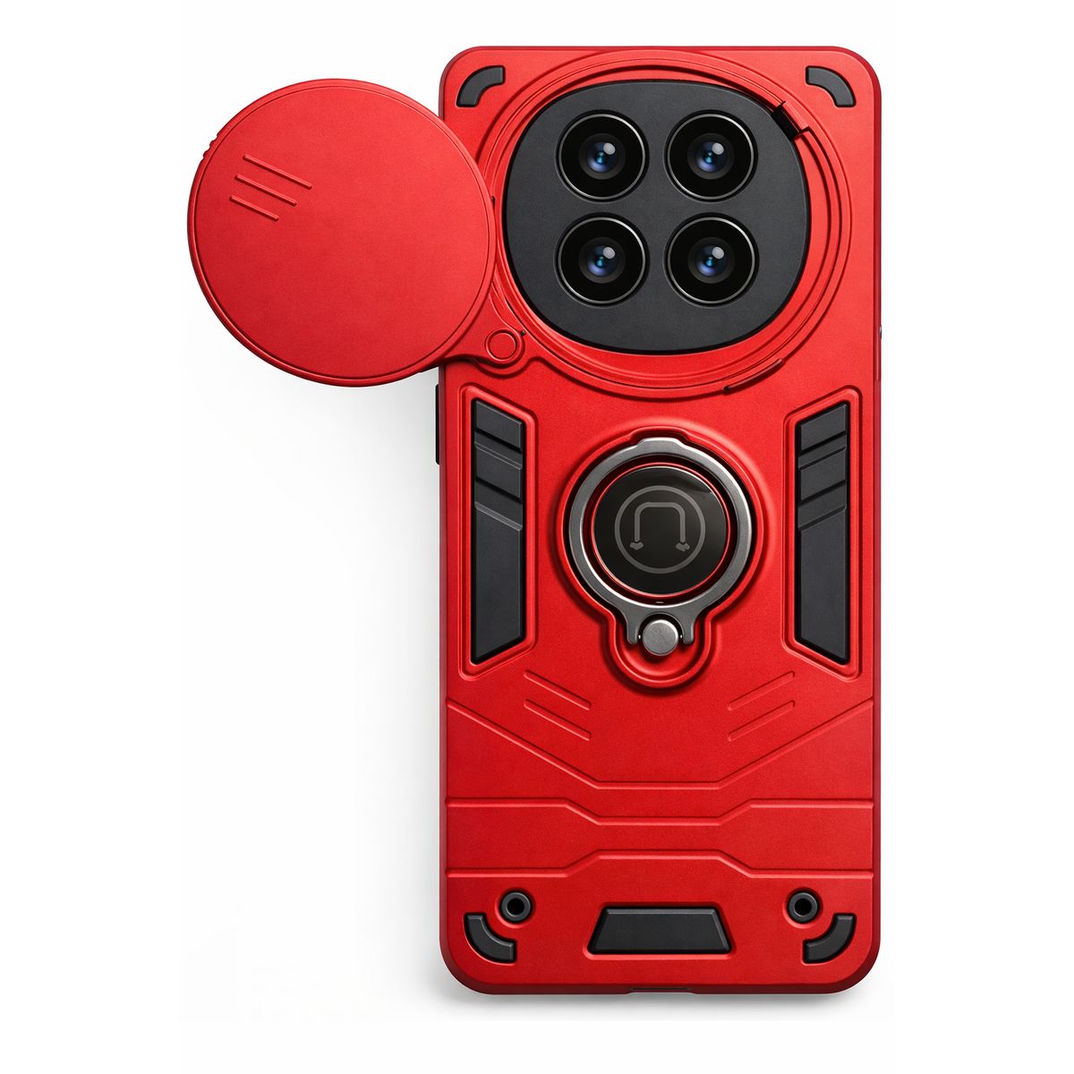 GENERICO - CARCASA PARA XIAOMI REDMI NOTE 15 5G ANILLO CUBRE CAMARA COLOR ROJO