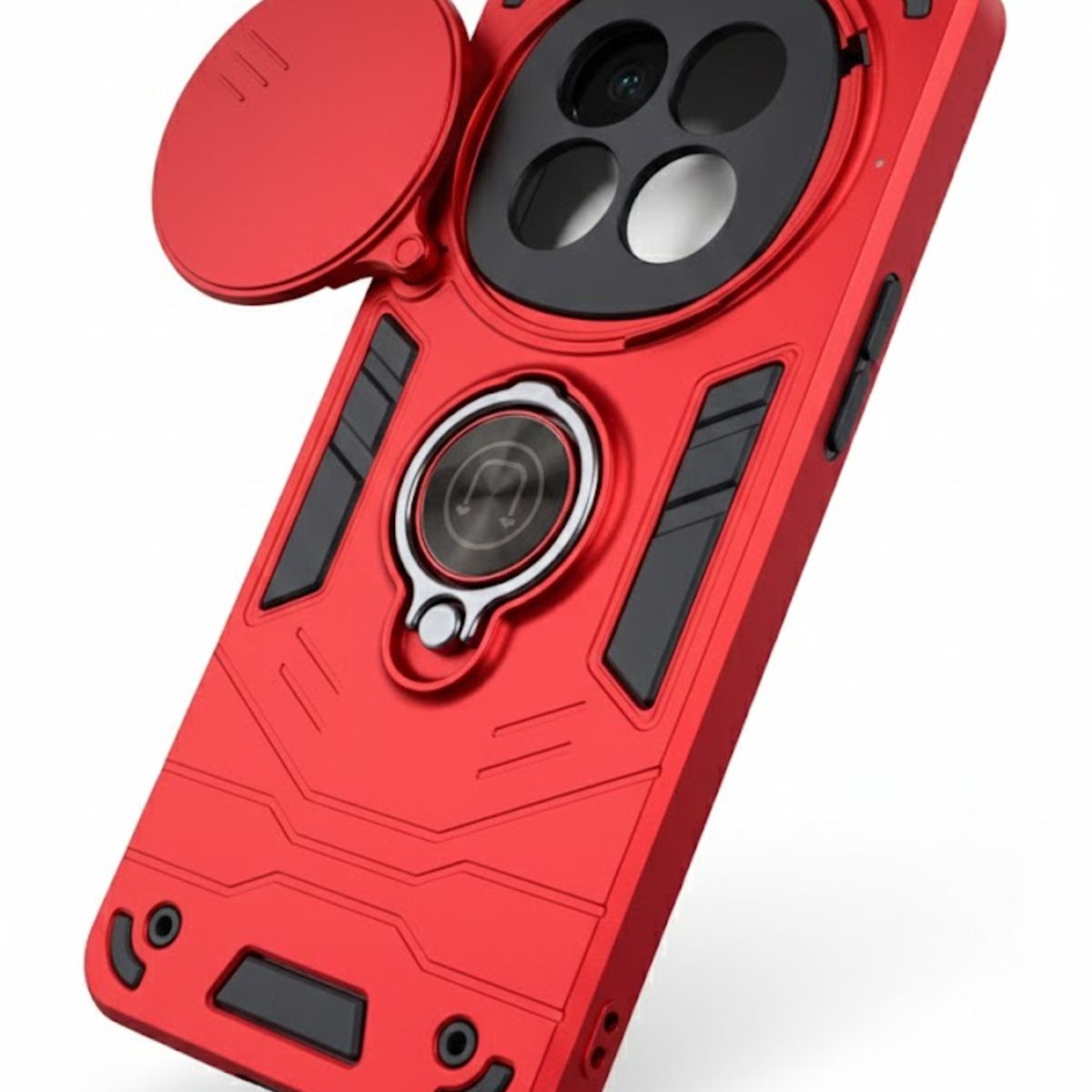 GENERICO - CARCASA PARA XIAOMI REDMI NOTE 15 5G ANILLO CUBRE CAMARA COLOR ROJO