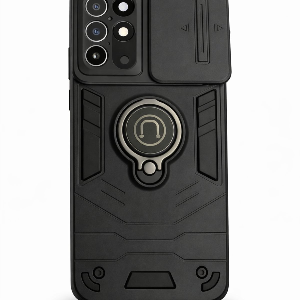 GENERICO - CARCASA PARA XIAOMI REDMI 15 ANILLO CUBRE CAMARA COLOR NEGRO