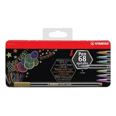 STABILO - Rotulador Pen 68 Metallic - Estuche Metal 8 Unid Varios