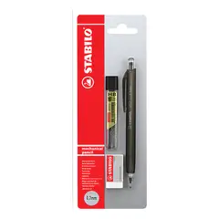 STABILO - Portaminas 3555 07mm Portamina + Repuestos + Goma Gris