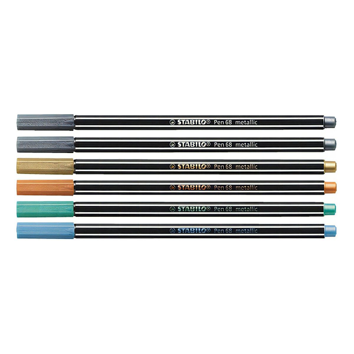 STABILO - Stabilo Marcador Pen 68 Metallic X 6 Lata Surtidas
