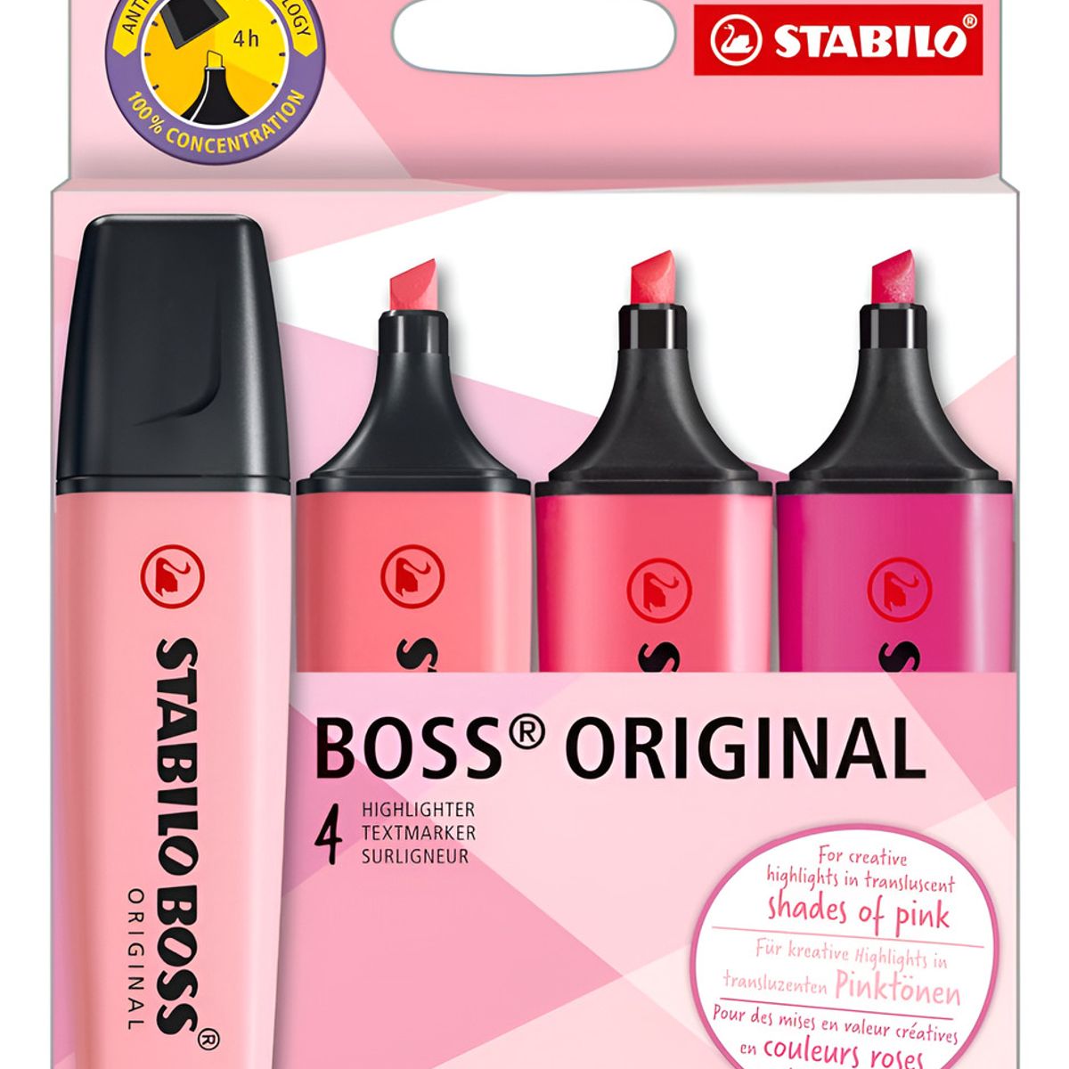 STABILO - Stabilo Destacador Boss Original Shades Of Pink Estuche De 4