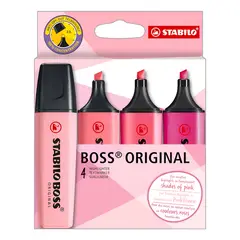 STABILO - Destacador Boss Original Shades Of Pink Estuche De 4