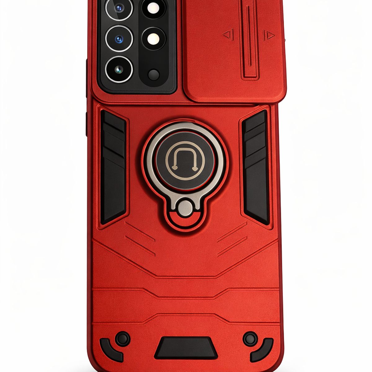 GENERICO - CARCASA PARA XIAOMI REDMI 15 ANILLO CUBRE CAMARA COLOR ROJO