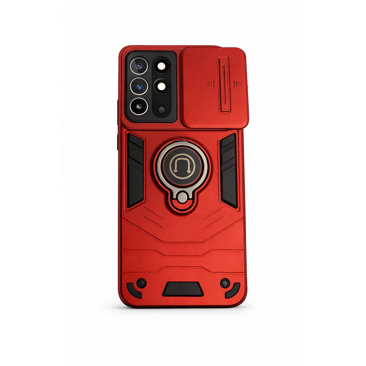 GENERICO - CARCASA PARA XIAOMI REDMI 15 ANILLO CUBRE CAMARA COLOR ROJO