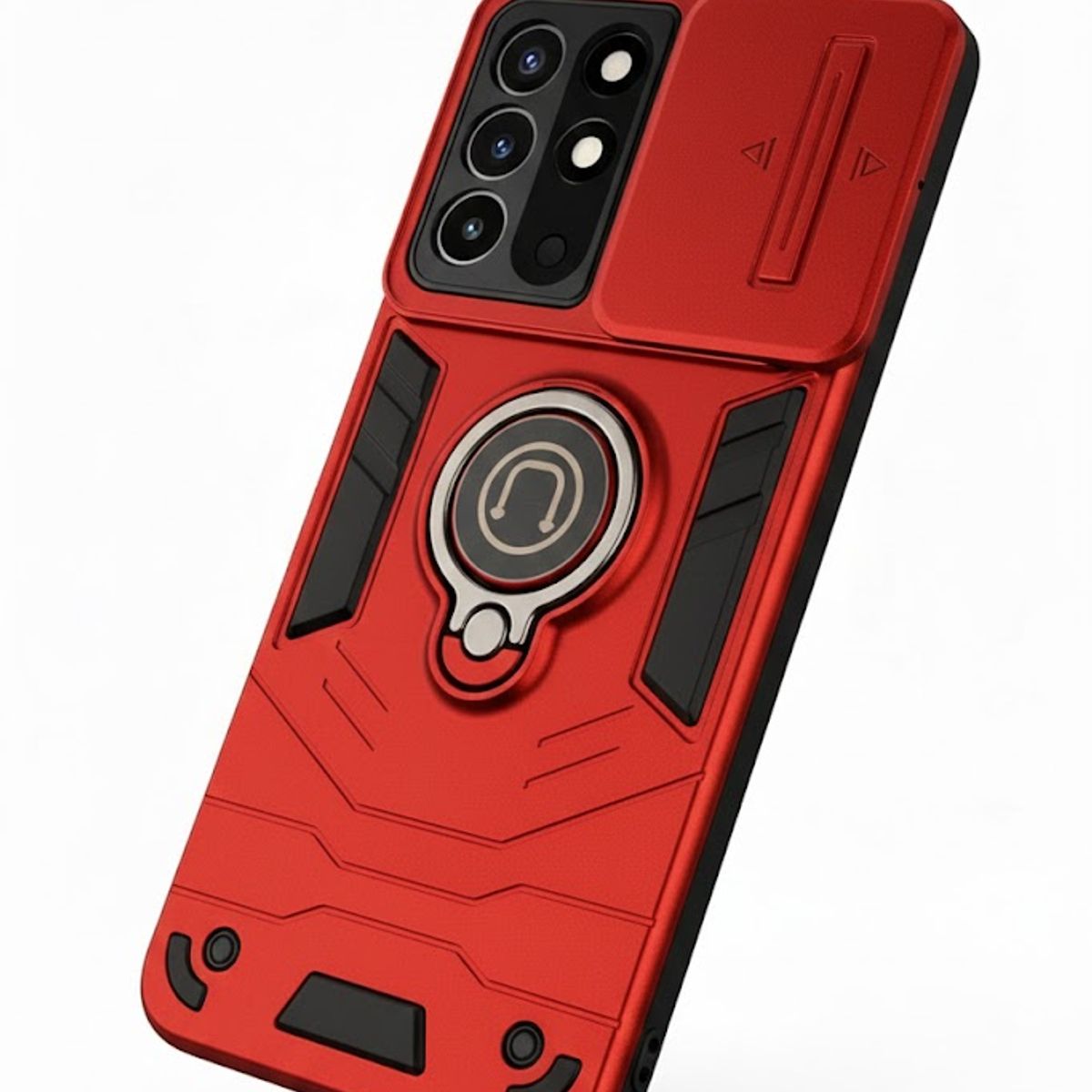 GENERICO - CARCASA PARA XIAOMI REDMI 15 ANILLO CUBRE CAMARA COLOR ROJO