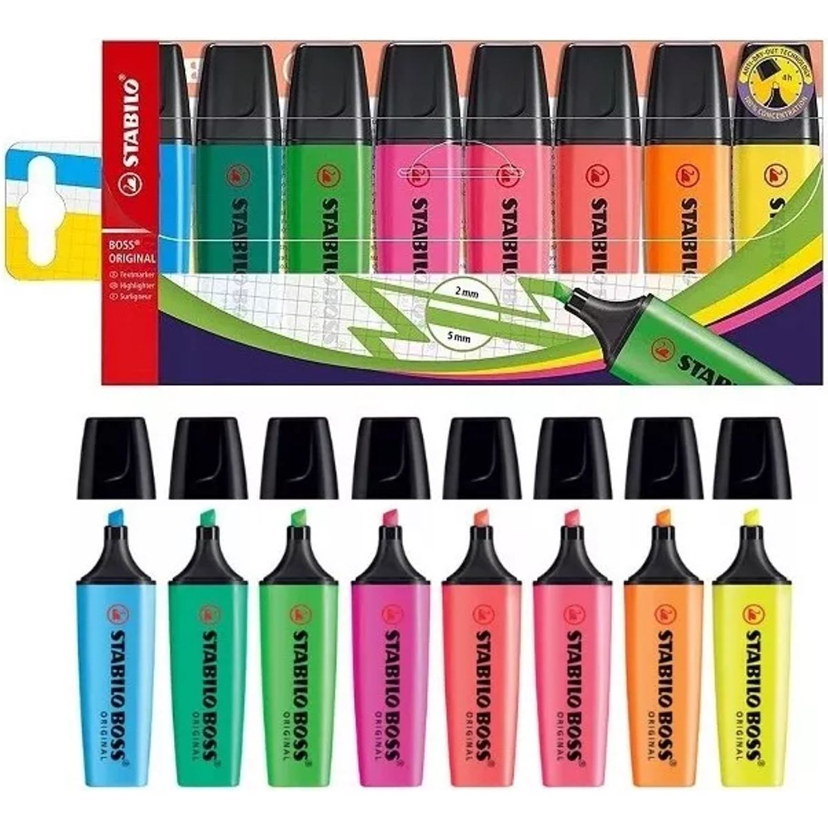STABILO - Stabilo Destacadores Boss Fluorescente Neon Set 8 Unidades Viva