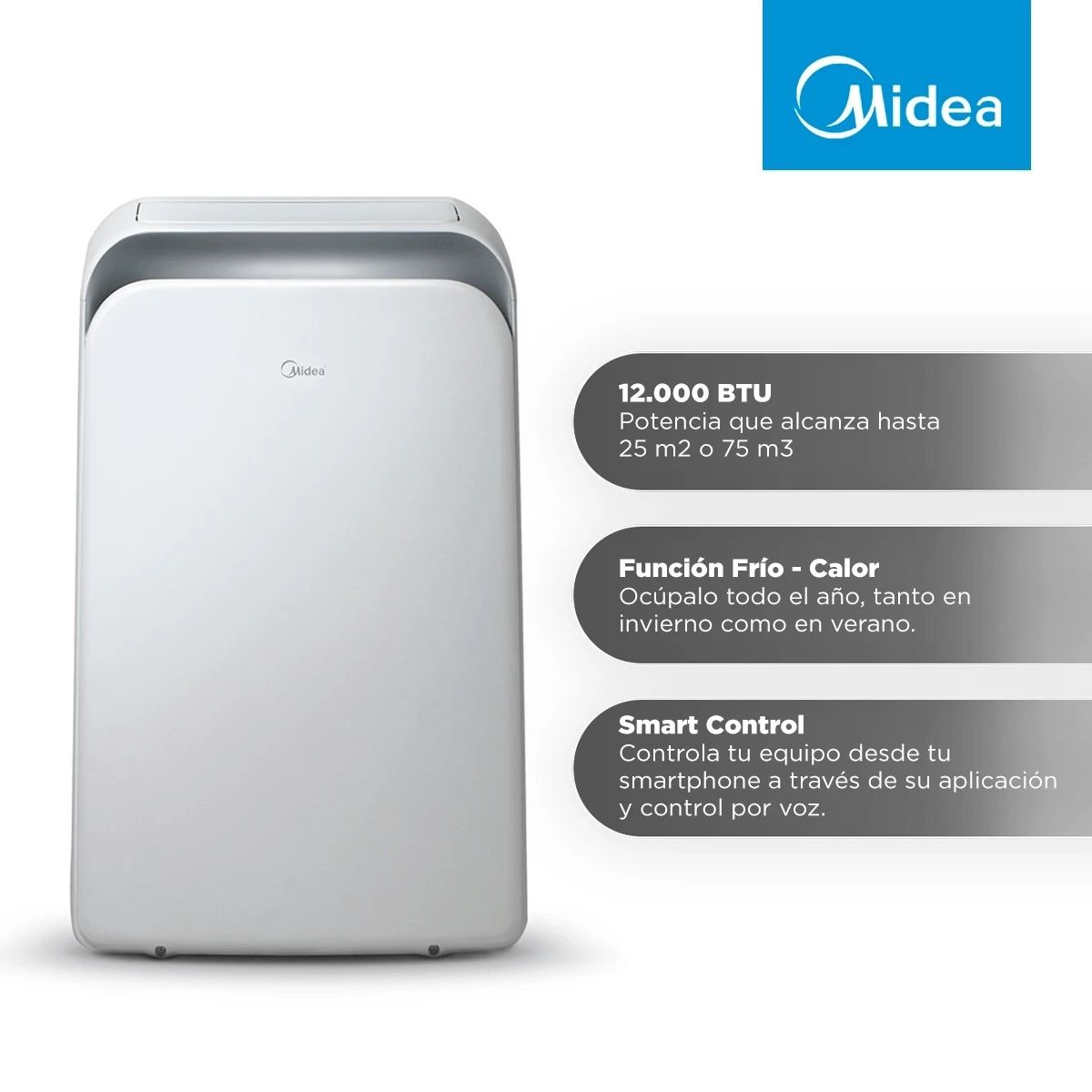 MIDEA - Aire acondicionado portátil Midea MPPD-12KHRN1W 12.000 BTU