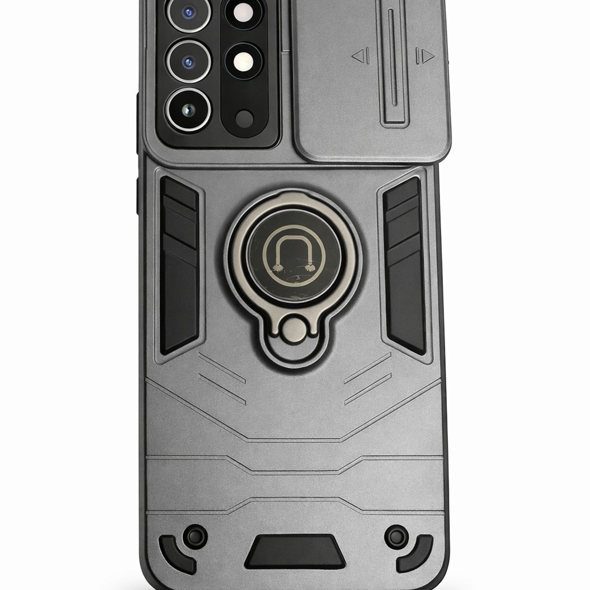 GENERICO - CARCASA PARA XIAOMI REDMI 15 ANILLO CUBRE CAMARA COLOR GRIS