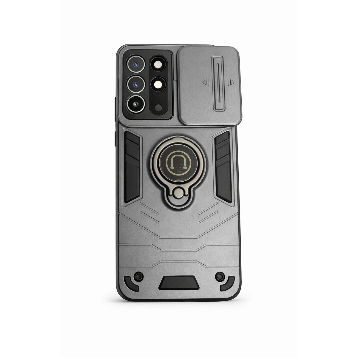 GENERICO - CARCASA PARA XIAOMI REDMI 15 ANILLO CUBRE CAMARA COLOR GRIS