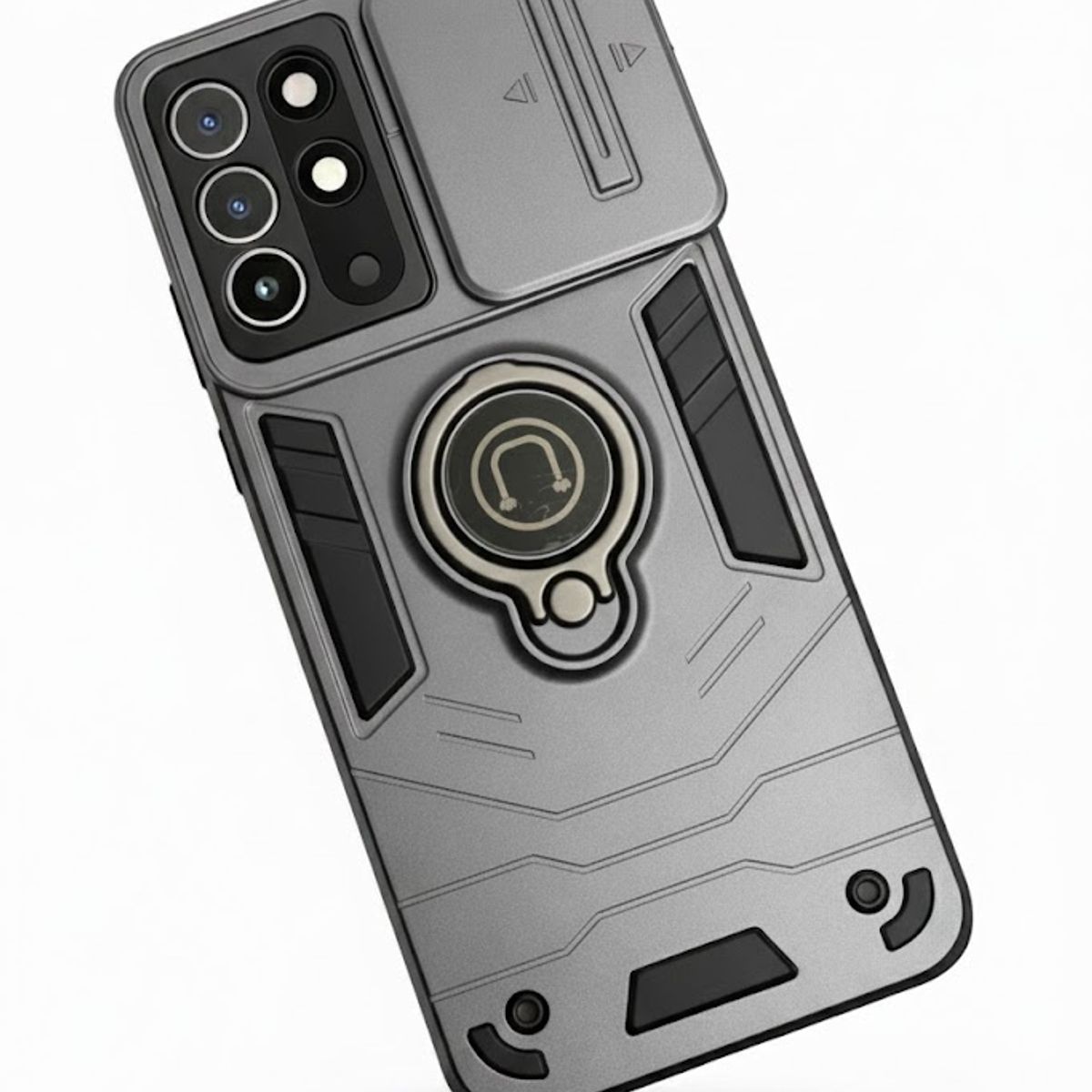 GENERICO - CARCASA PARA XIAOMI REDMI 15 ANILLO CUBRE CAMARA COLOR GRIS
