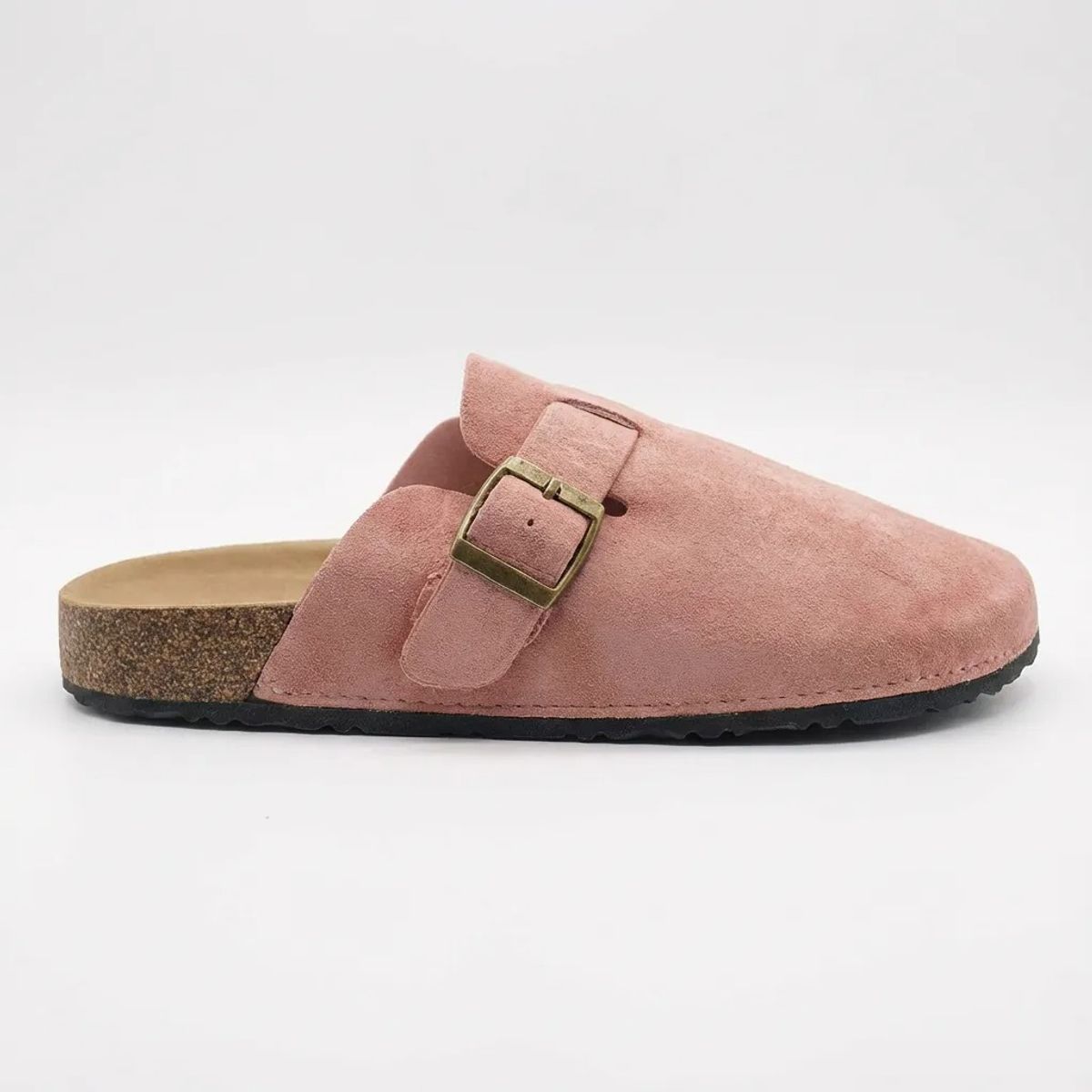BOVINITA - Zueco Mujer Plataforma Sandalia Rosa Mule Gamuza Liviana