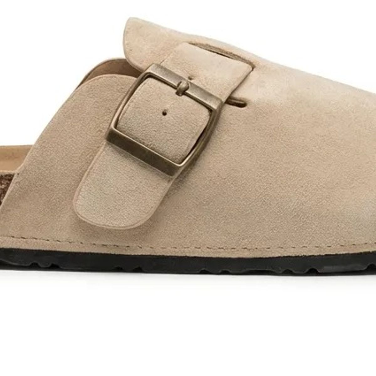 BOVINITA - Zueco Mujer Beige Plataforma Gamuza Liviano Sueco Comoda