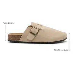 BOVINITA - Zueco Mujer Beige Plataforma Gamuza Liviano Sueco Comoda